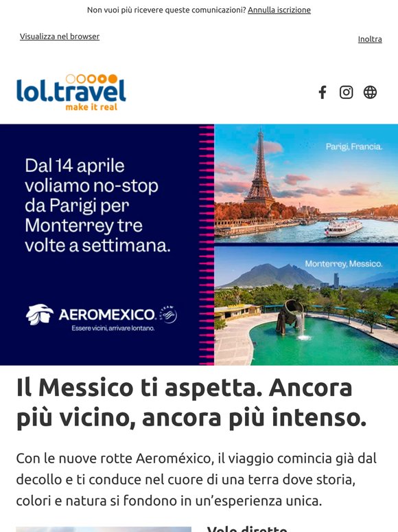 Il Messico è ancora più vicino con Aeroméxico