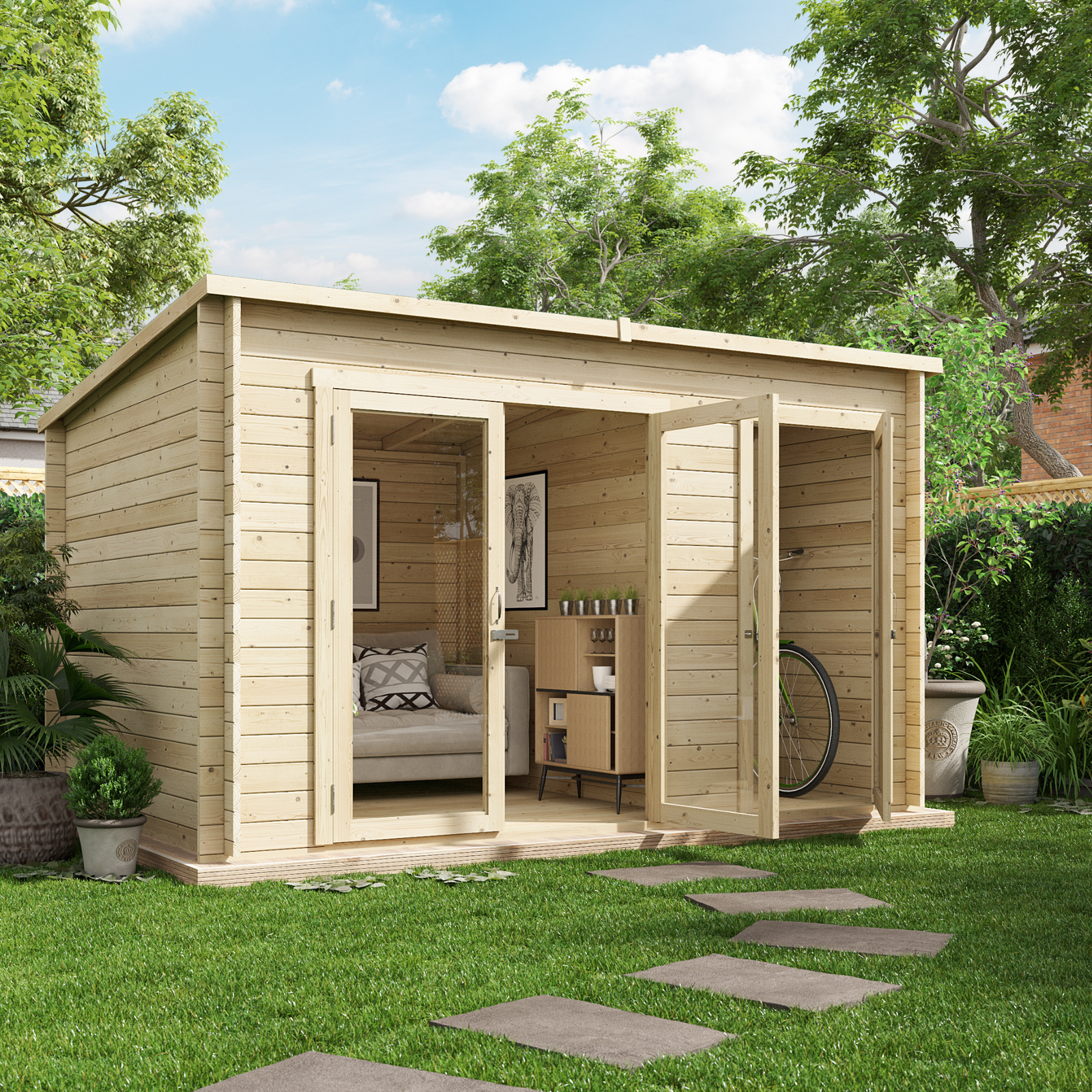 Image of BillyOh Tianna Log Cabin Summerhouse with Side Store