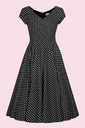 Hourglass Polka Dot Cotton Swing Dress