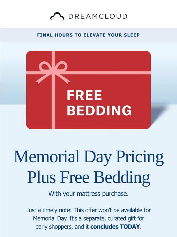 EPMD26 Ends Today 🎯 Free Bedding w/ Mattress Purchase!