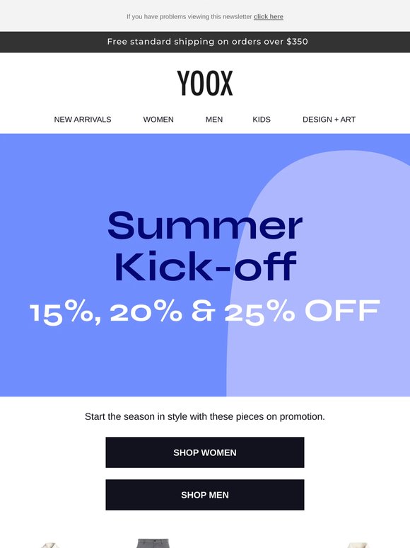 Ready for a refresh? Shop key pieces at 15%, 20% & 25% OFF