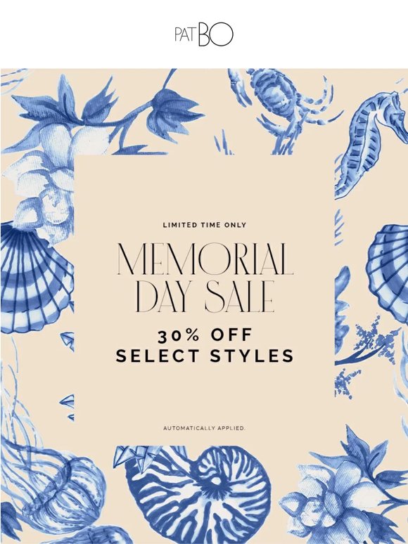 THE MEMORIAL DAY SALE IS HERE