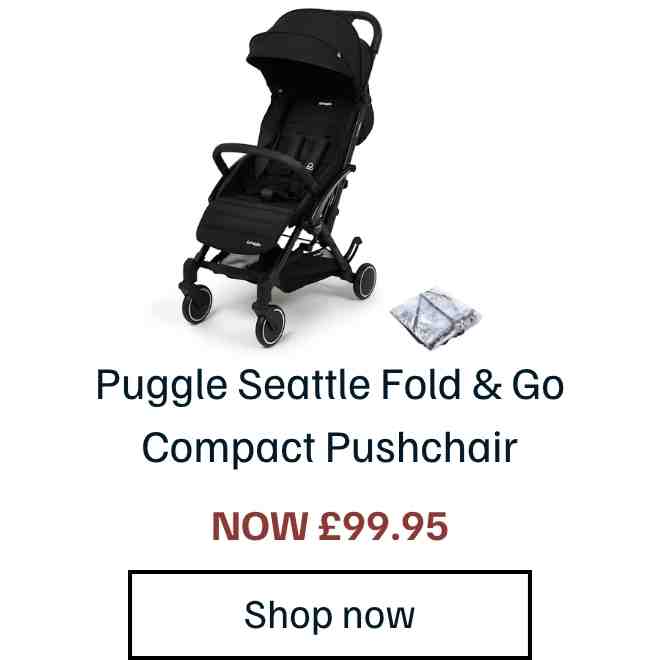 Puggle Seattle Fold & Go Compact Pushchair - Midnight Black