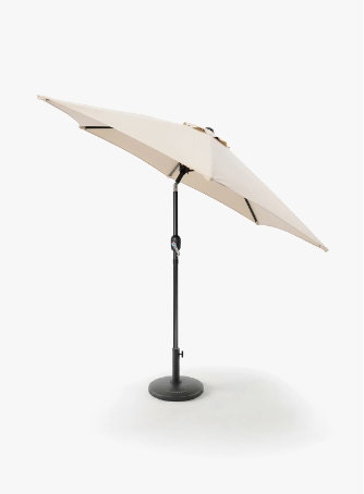 2.7M Tilting Garden Parasol and Base Set - Natural