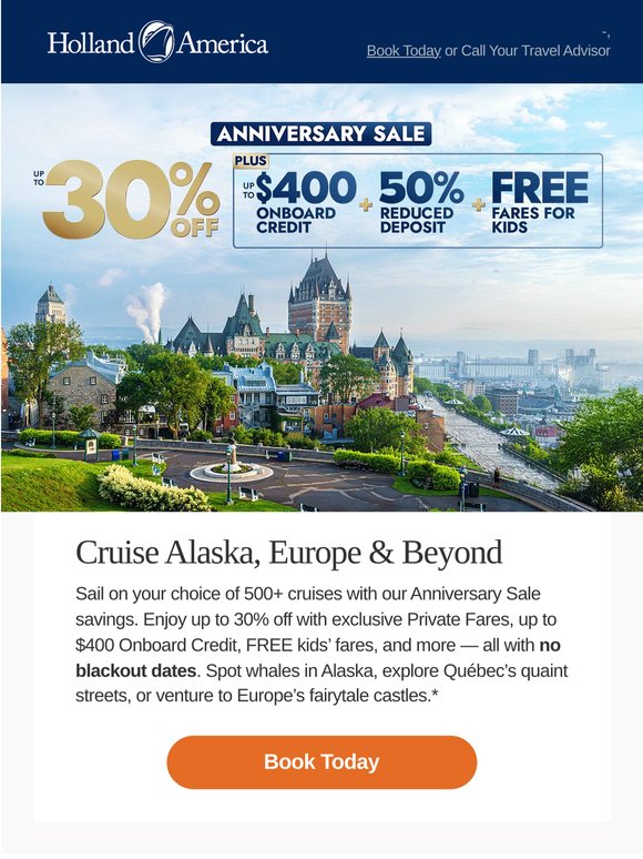 500+ Cruises on Sale + No Blackout Dates