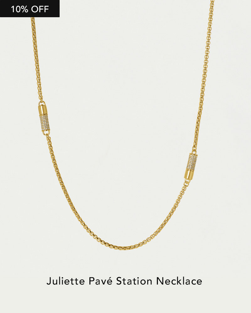 Juliette Pave Station Necklace.