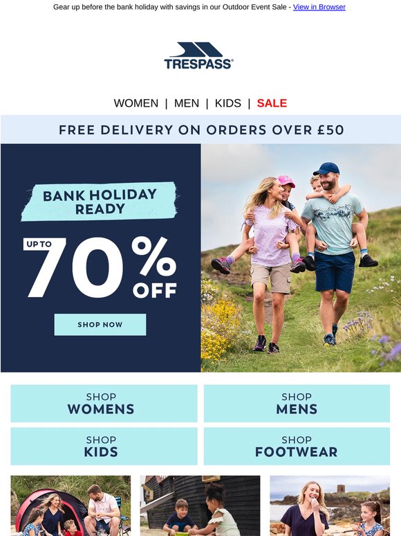 Bank Holiday Deals | Up to 70% Off