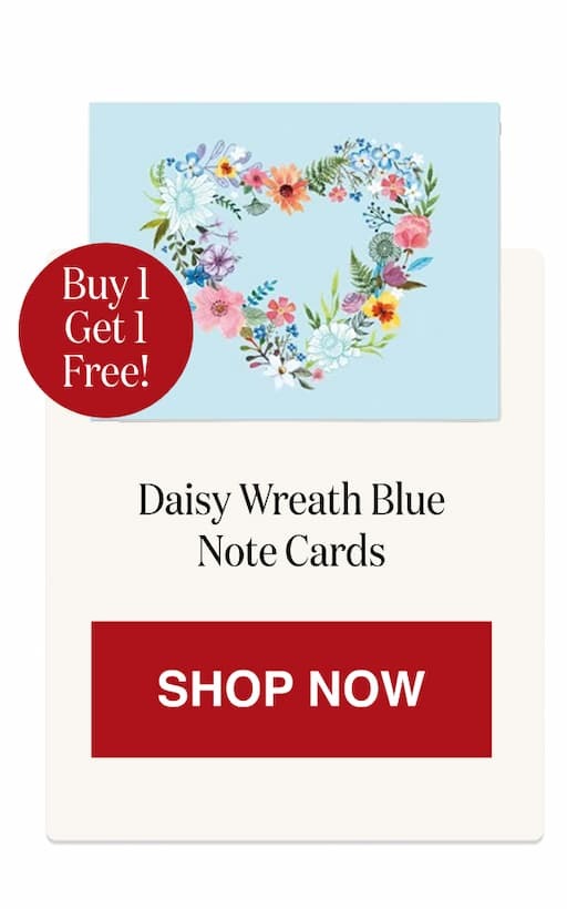 Daisy Wreath Blue Note Cards - BOGO [Click here to Shop Now]