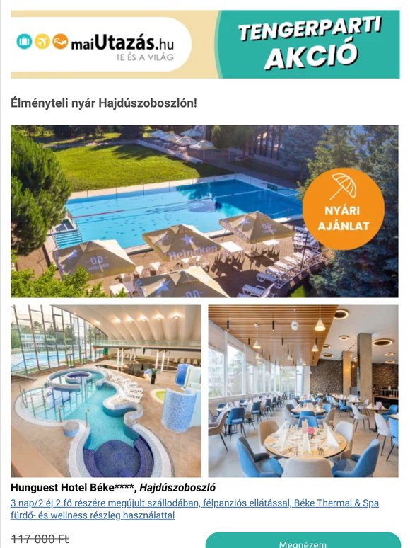 Top ajánlataink! 🌞 Élményteli nyár itthon és a tengerparton! 🌴