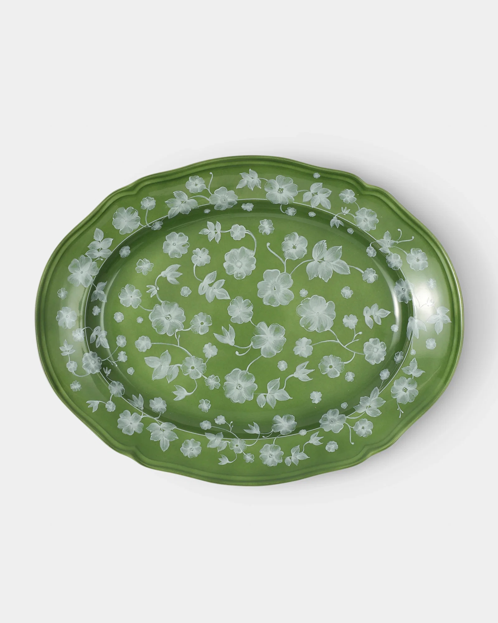Image of Floral Serving Plate Green by Ginori 1735