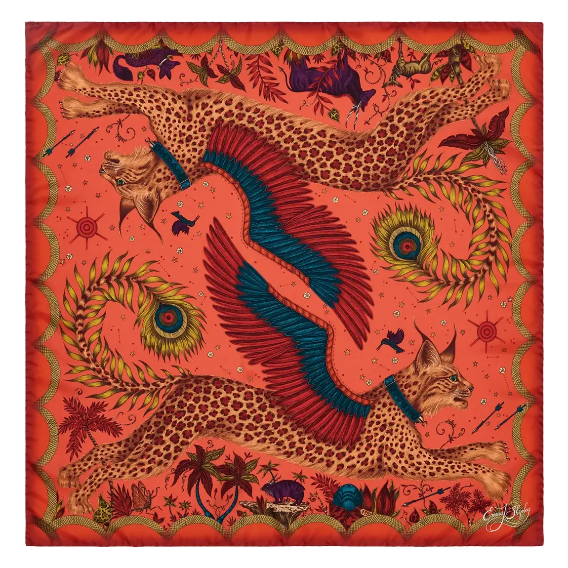 Image of Lynx Silk Twill Scarf - Autumn