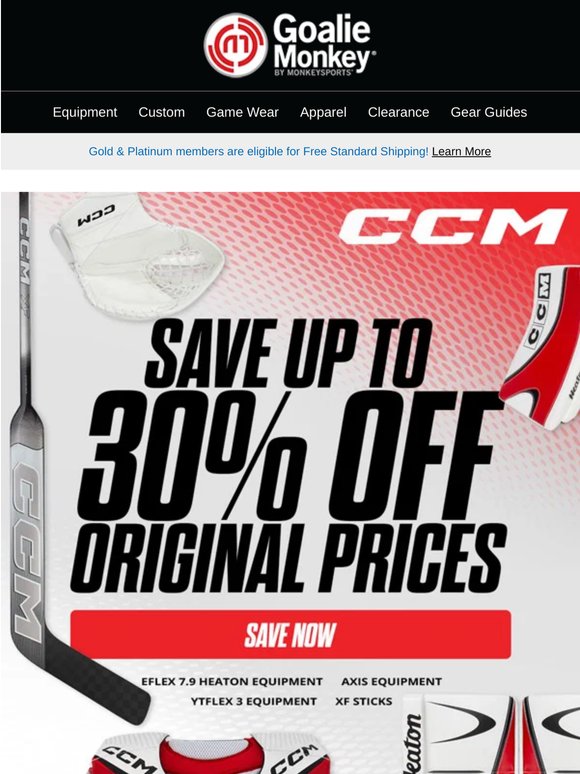 Big Savings on CCM Goalie Gear—Up to 30% Off ����⚡