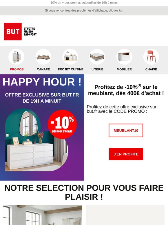 🪑-10% sur le mobilier avec le code MEUBLANT10