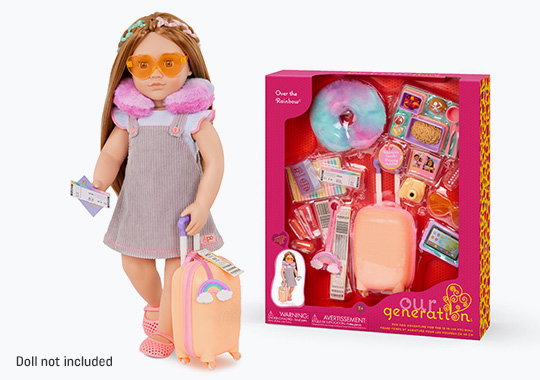 Our Generation Deluxe Rainbow Luggage Set