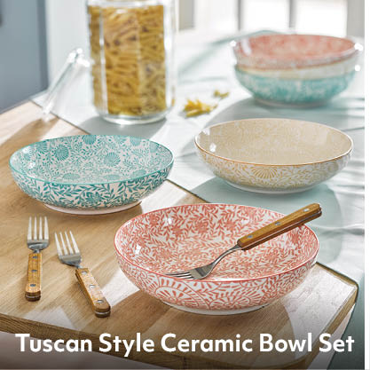 Tuscan Style Ceramic Bowl Set