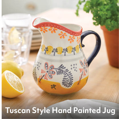 Tuscan Style Hand Painted Jug
