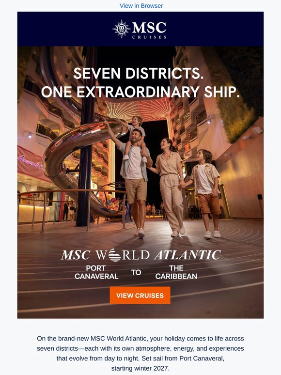 News Alert! Discover MSC World Atlantic's Seven Districts 🚢