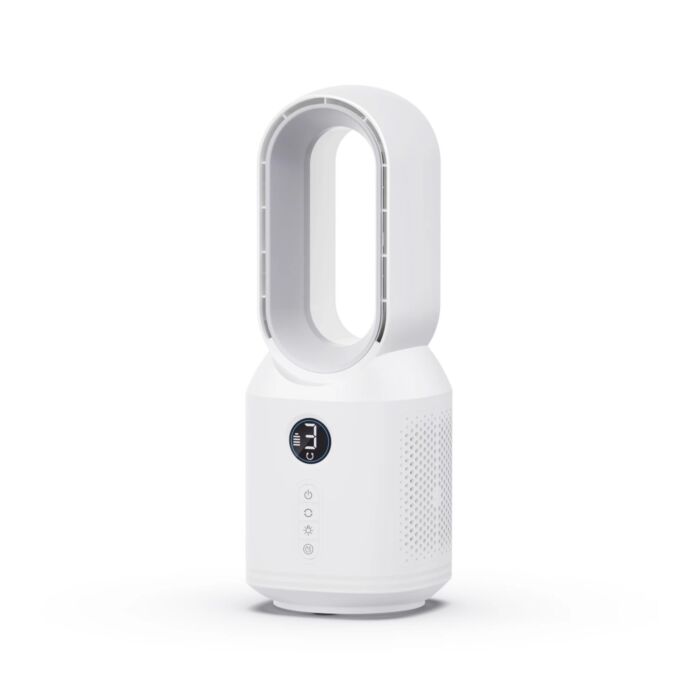 Akku-Tischventilator mit Nachtlicht, 4000 mAh, oszillierend, Weiss