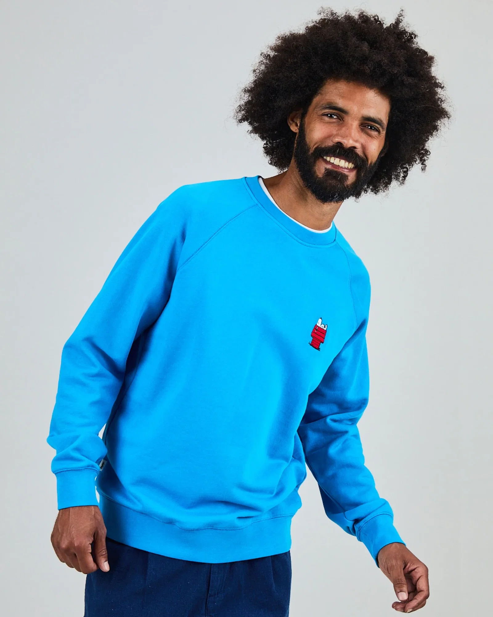 Image of Peanuts Snoopy Doghouse Sweatshirt Blue