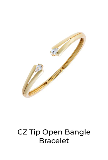 CZ Tip Open Bangle Bracelet