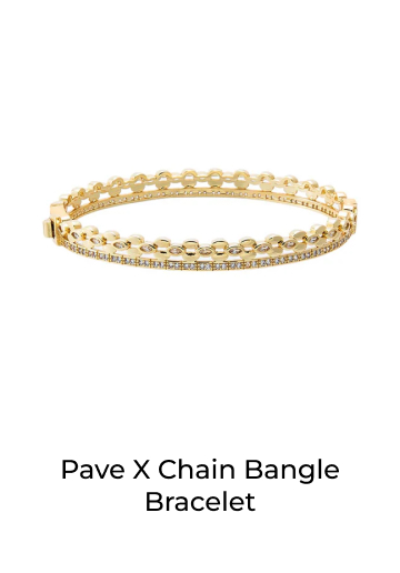 Pave X Chain Bangle Bracelet