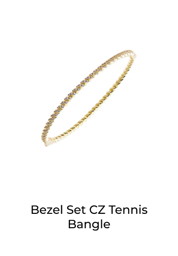 Bezel Set CZ Tennis Bangle
