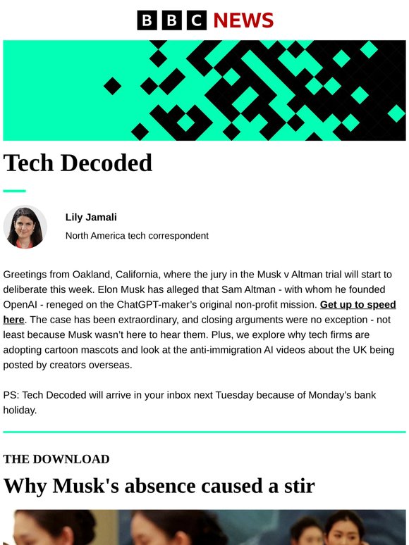 Tech Decoded: Why Musk missed closing arguments in OpenAI trial