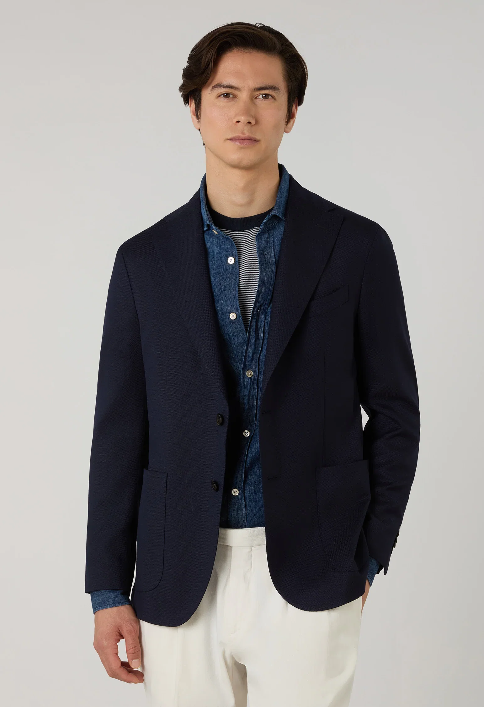 Image of Blue Light Wool Honeycomb K-Jacket