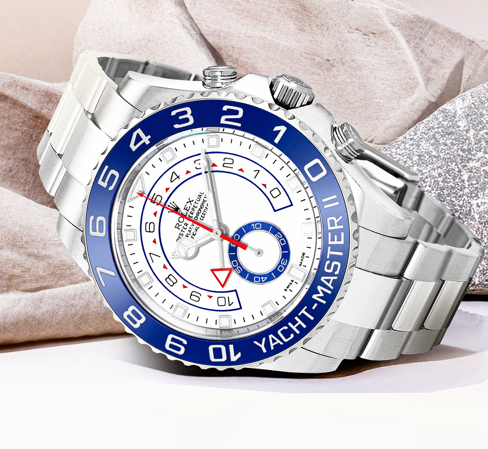 Yacht-Master II Oystersteel White Dial Men's Watch 116680-0002