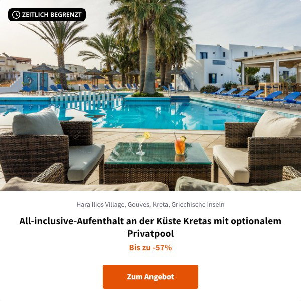 All-inclusive-Aufenthalt an der Küste Kretas mit optionalem Privatpool