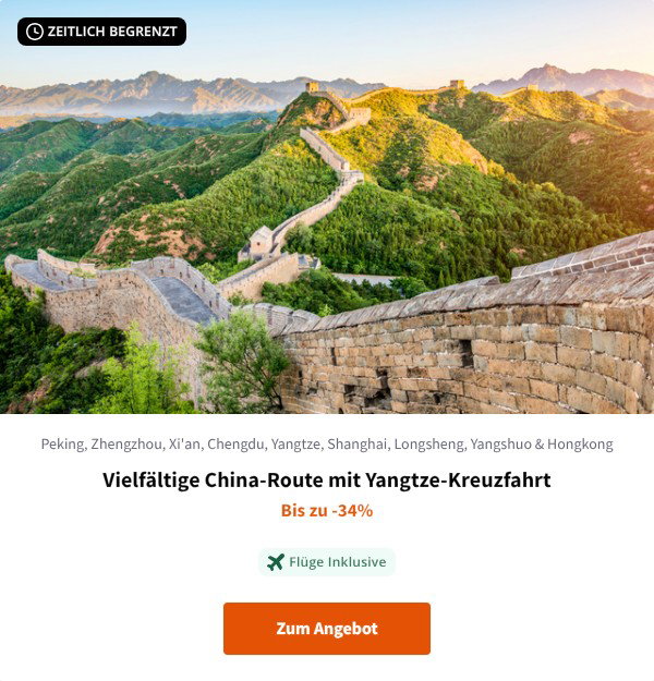 Vielfältige China-Route mit Yangtze-Kreuzfahrt