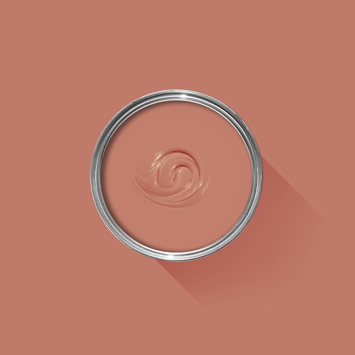 A photo looking down on a Farrow & Ball tin filled with Red Earth