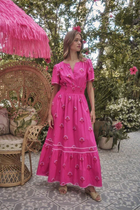 Image of Ordy Smocked Midi Dress Scarlett Floral