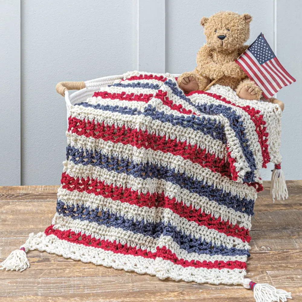 Stars & Stripes Baby Blanket Crochet Kit
