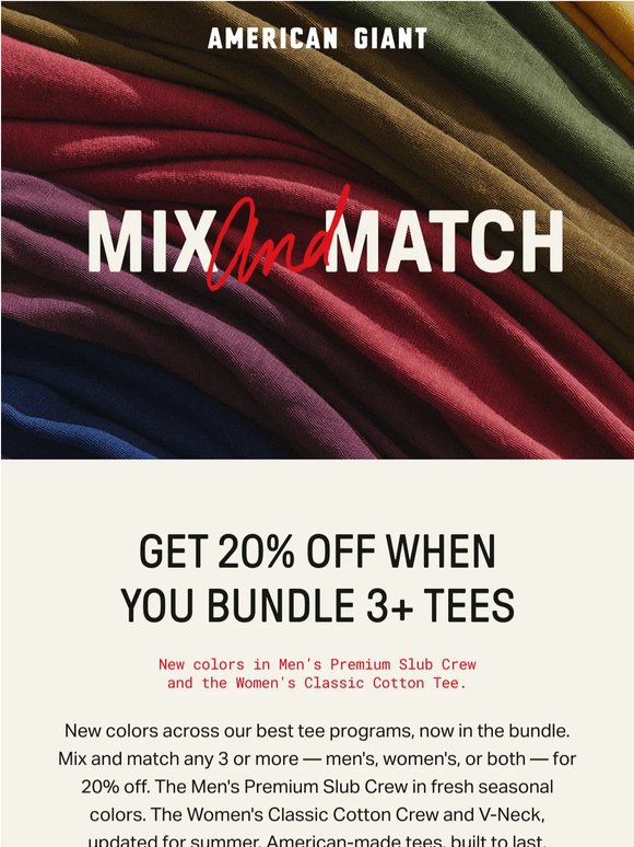 20% Off Bundles Of 3+ Tees