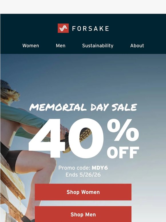 Our Memorial Day Sale is ON! Take 40% Off