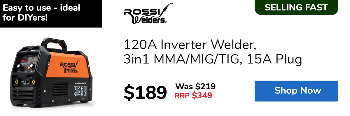 120A Inverter Welder, 3in1 MMA/MIG/TIG, 15A Plug