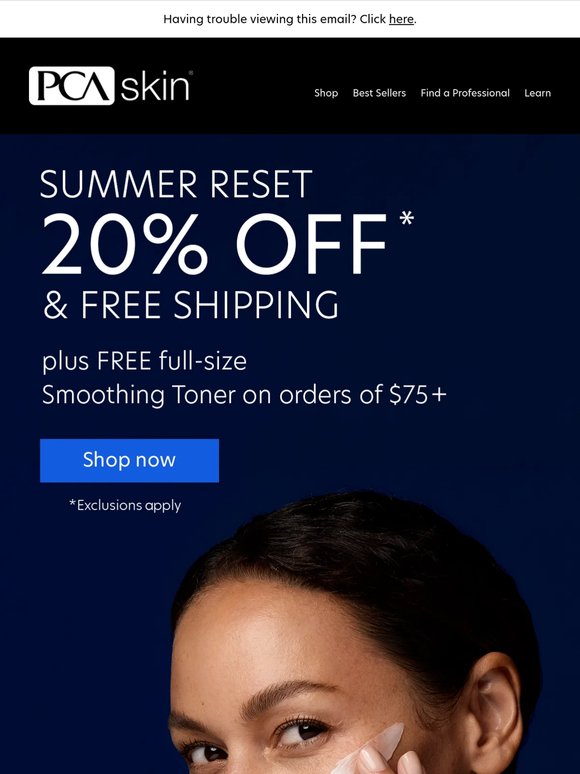 Your summer reset: 20% Off, free shipping & free gift