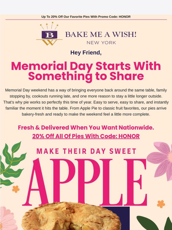 Delight in 20% Off This Memorial Day Weekend!