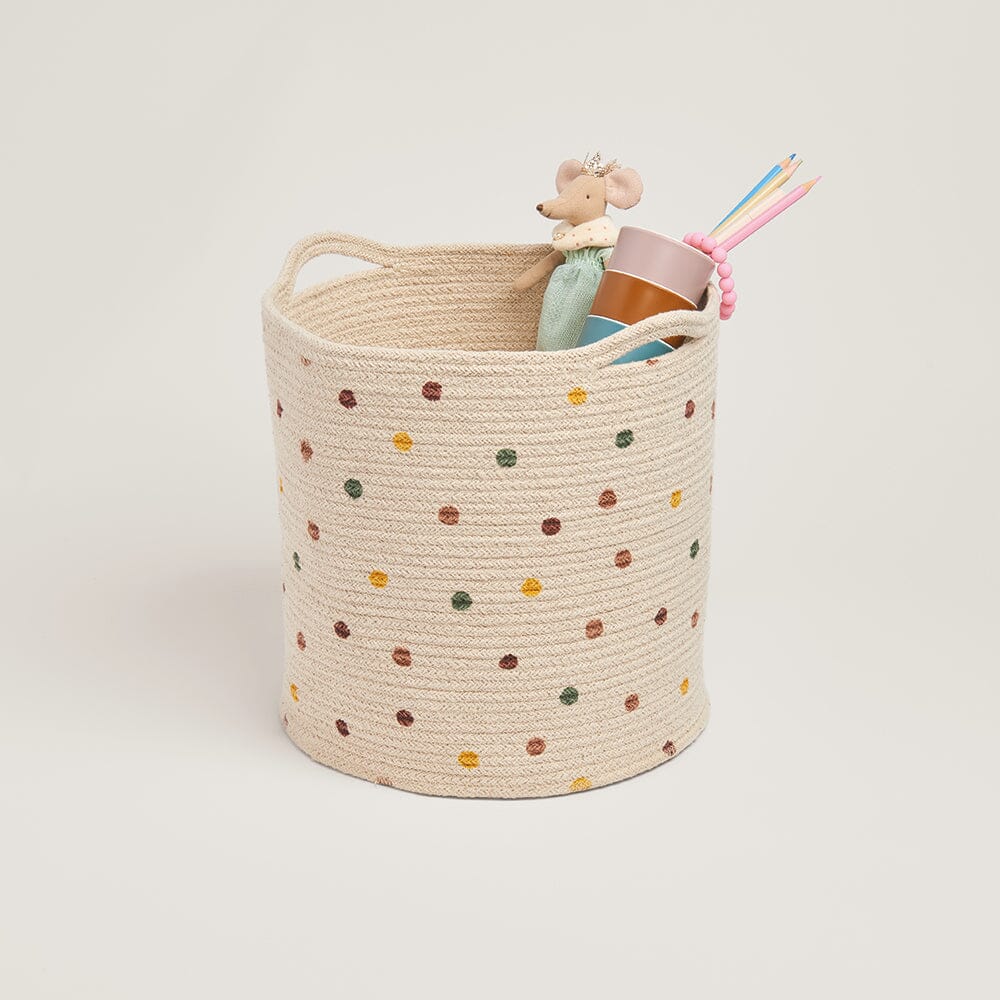 Image of Woven Storage Basket, Pastel Spot