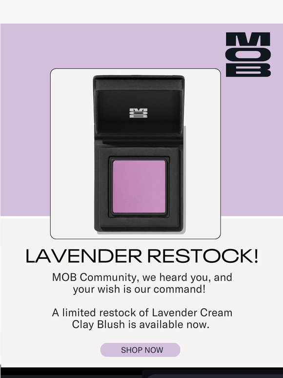 Limited restock: Lavender Cream Clay Blush!