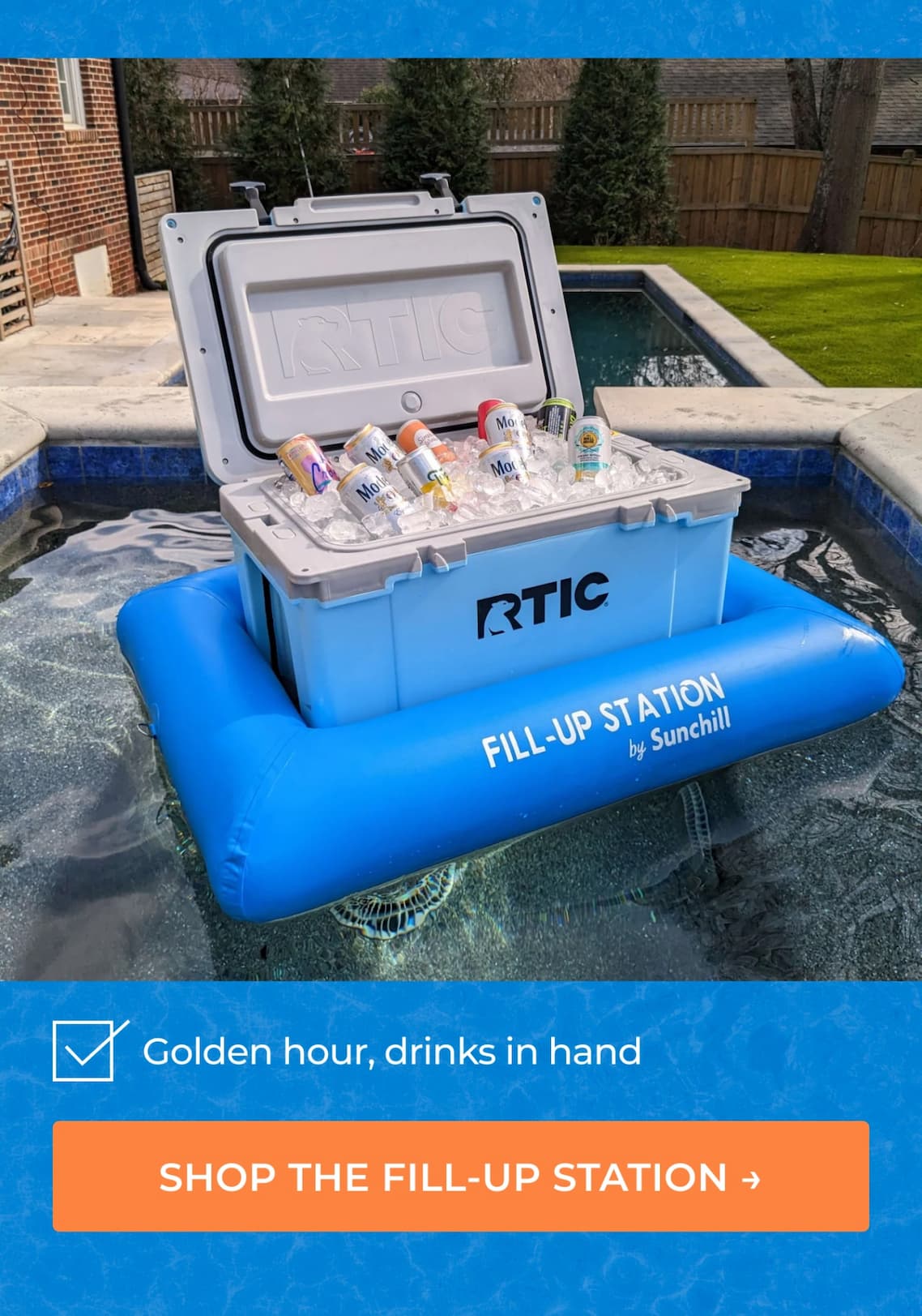☑ Golden hour, drinks in hand | SHOP THE FILL-UP STATION →