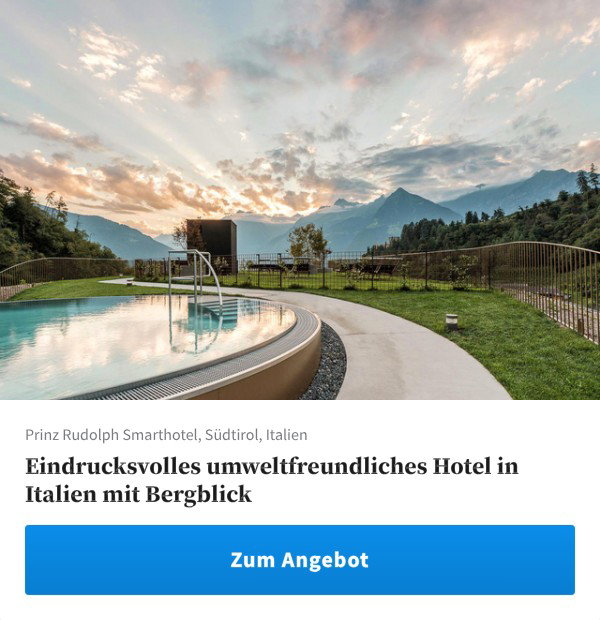 Eindrucksvolles umweltfreundliches Hotel in Italien mit Bergblick