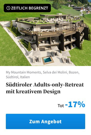 Südtiroler Adults-only-Retreat mit kreativem Design