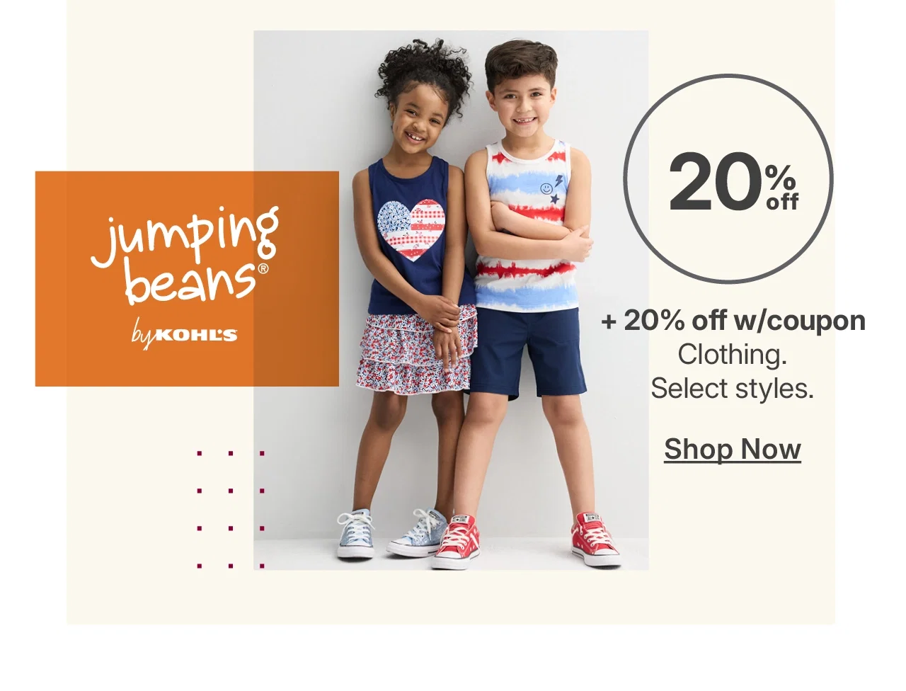 20% off jumping beans clothing