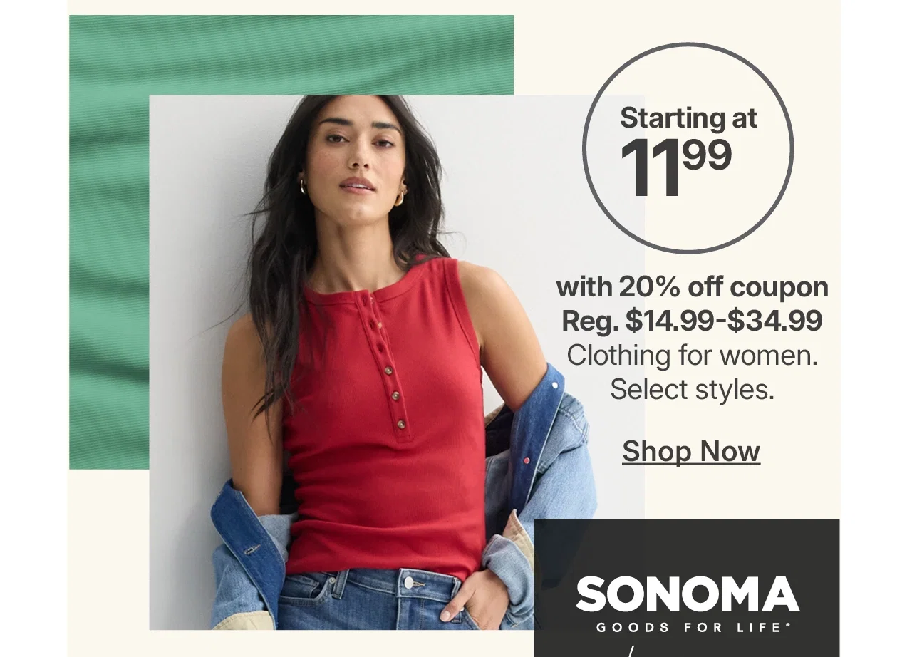 starting at $11.99 clothing for women