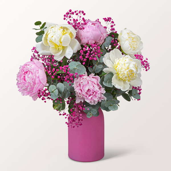 Liebevoller Pfingstrosen-Strauß Rosenflair mit 2 Gratis-Geschenken für 39,99 €