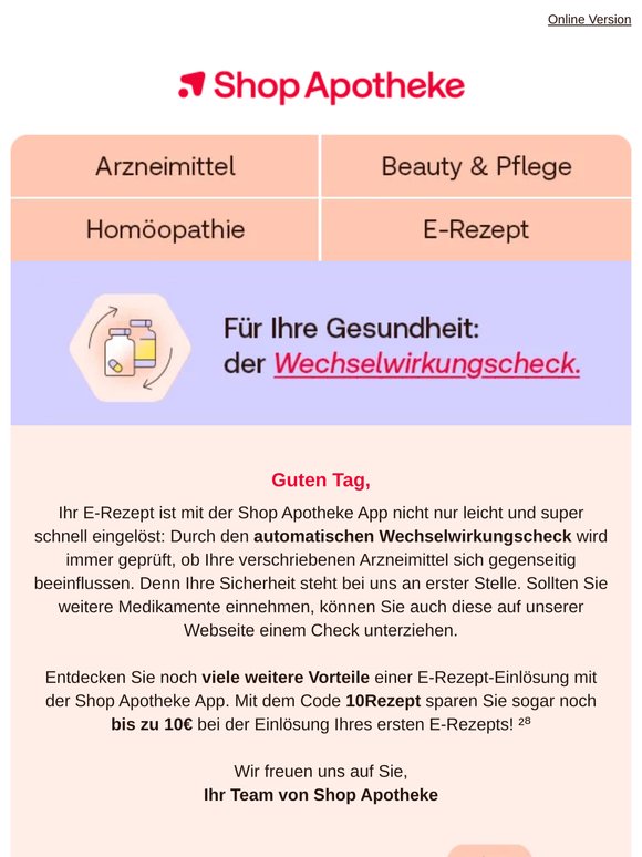 Wichtig: Wechselwirkungs-Check für Ihre Medikamente!