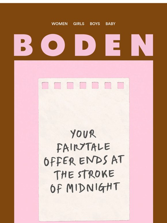 Your £25 OFF will vanish at midnight