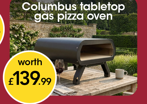 Columbus tabletop gas pizza oven, worth £139.99
